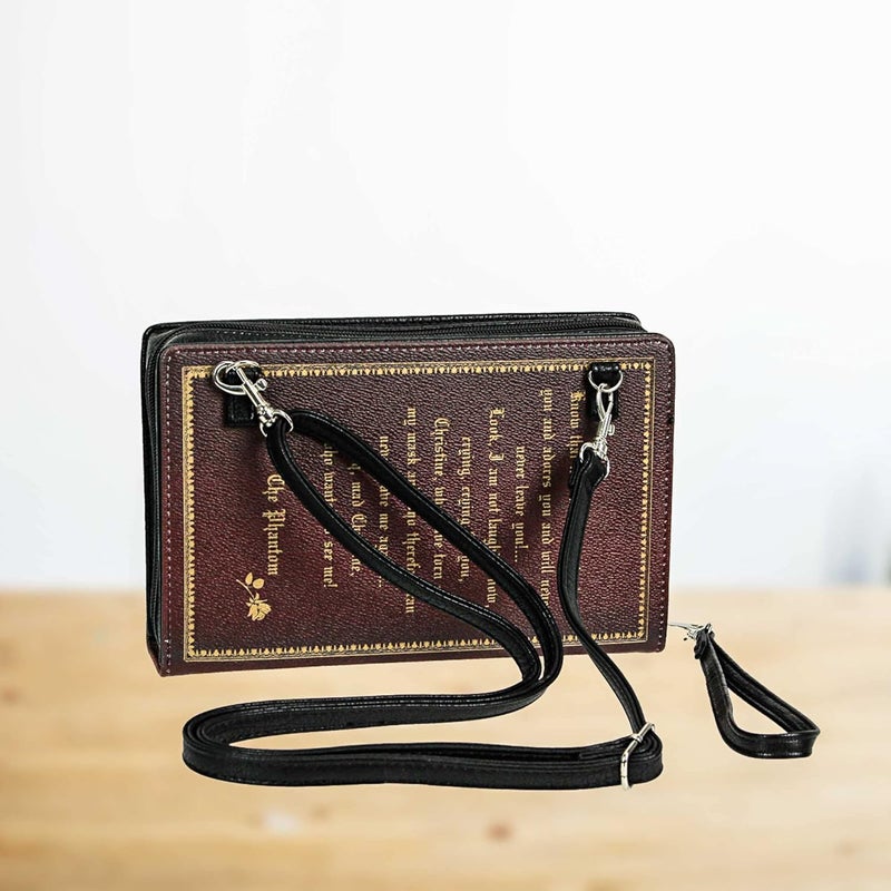 Things2Die4 Vinyl Phantom of the Opera Book Handbag Novelty Clutch Purse Crossbody Bag - Image 5